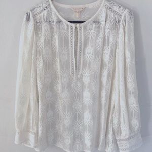 Rebecca Taylor Lace 3/4 length shirt